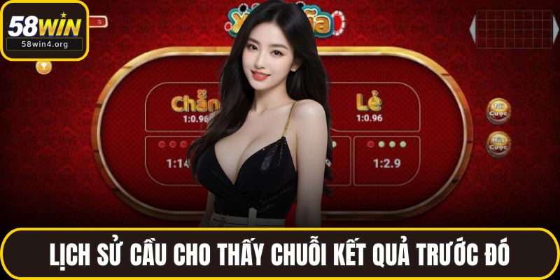 Xóc Đĩa 58WIN - Trải Nghiệm Xóc Đĩa Đỉnh Cao Cùng Dealer Thật 4 Lịch sử cầu cho thấy chuỗi kết quả trước đó